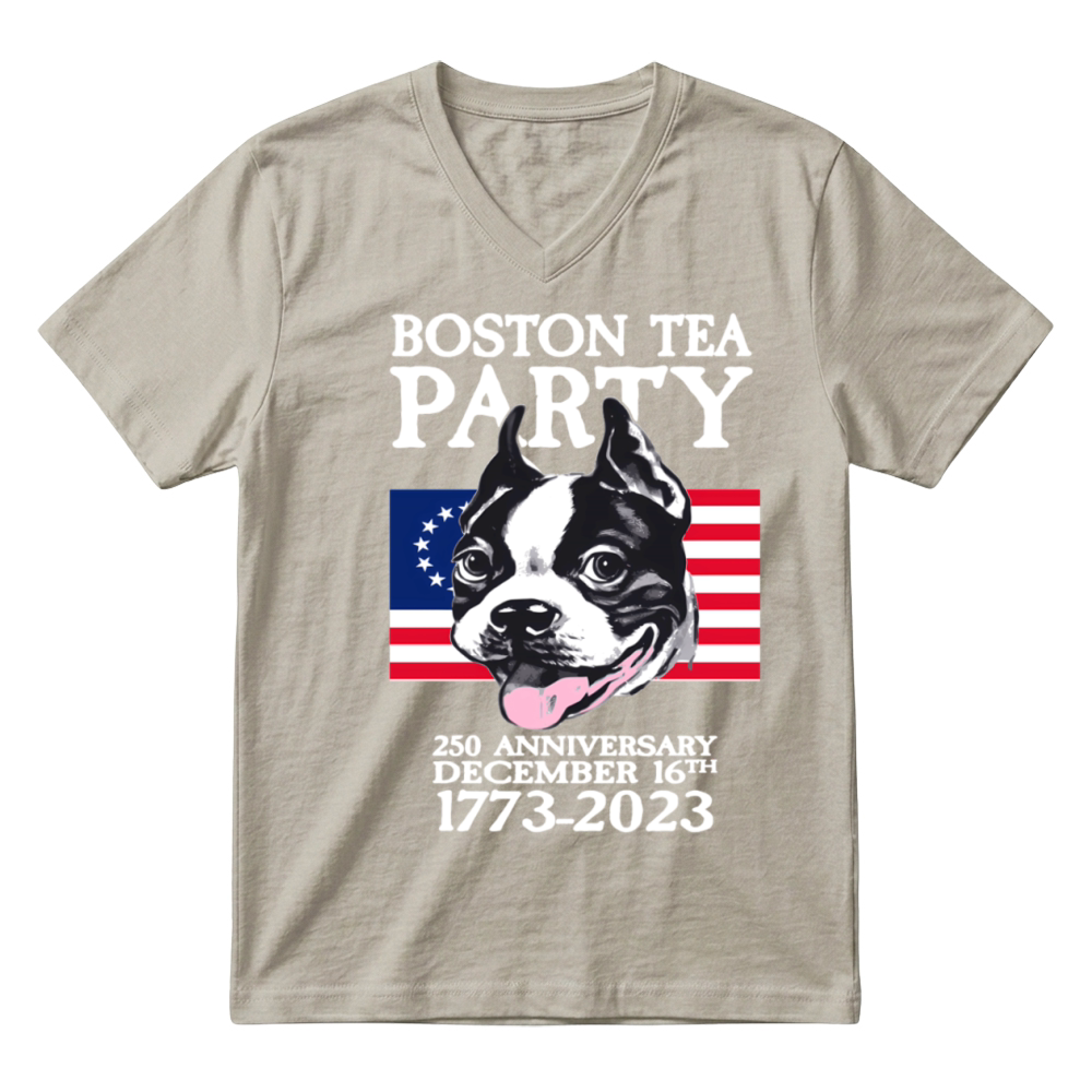 Product Boston Tea Party 250th Boston Terrier V-Neck T-shirt