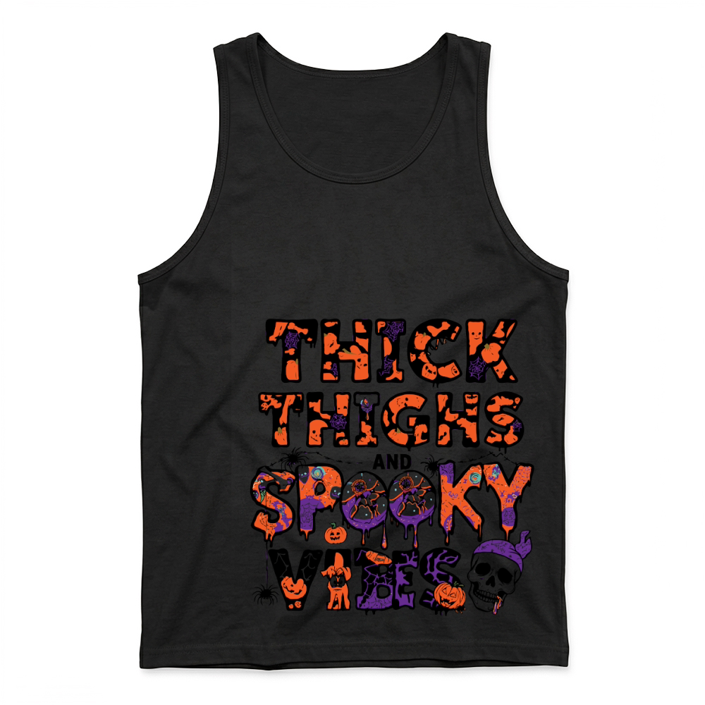 Product thick thichs and spooky vibes halloween Tank Top