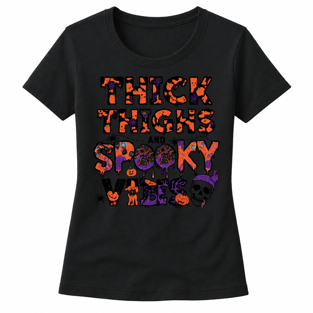 Product thick thichs and spooky vibes halloween Women's T-shirts