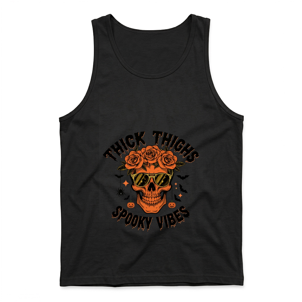 Product thick thighs spooky vibes halloween Tank Top