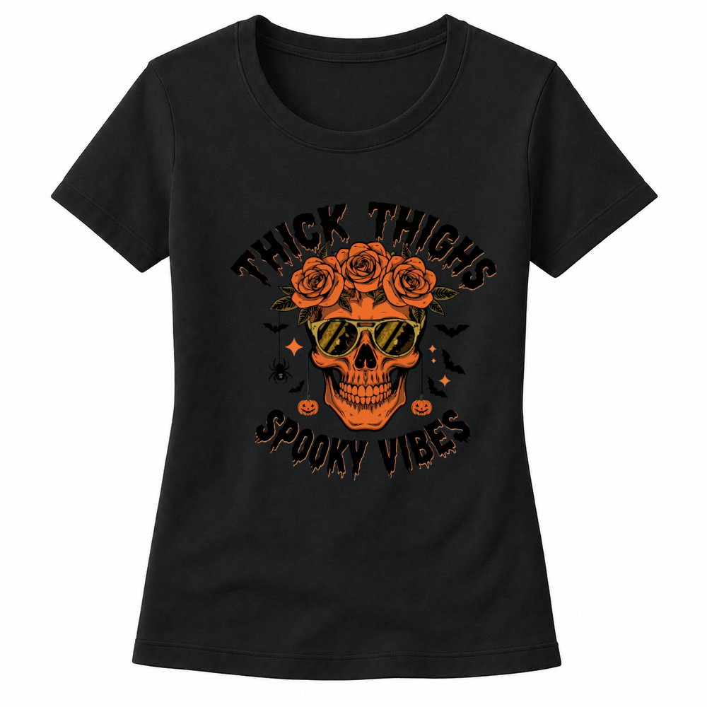 Product thick thighs spooky vibes halloween Women's T-shirts
