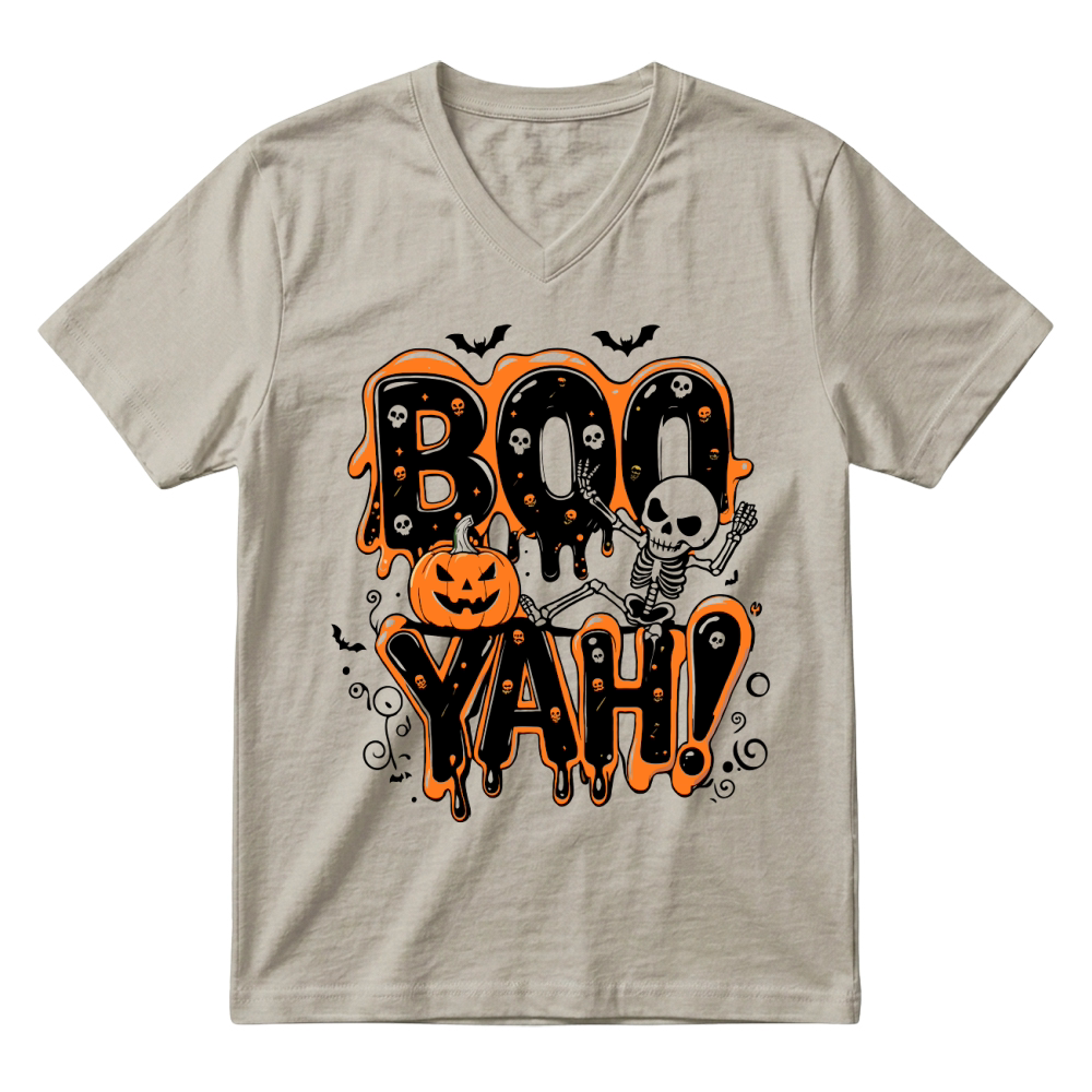 Product boo yah halloween V-Neck T-shirt