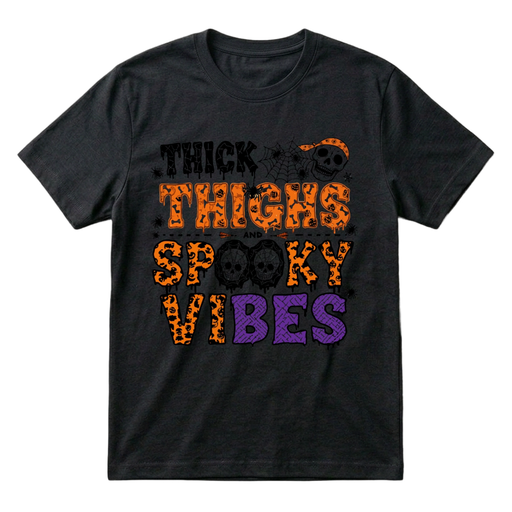 Product thick thichs and spooky vibes halloween T-Shirt