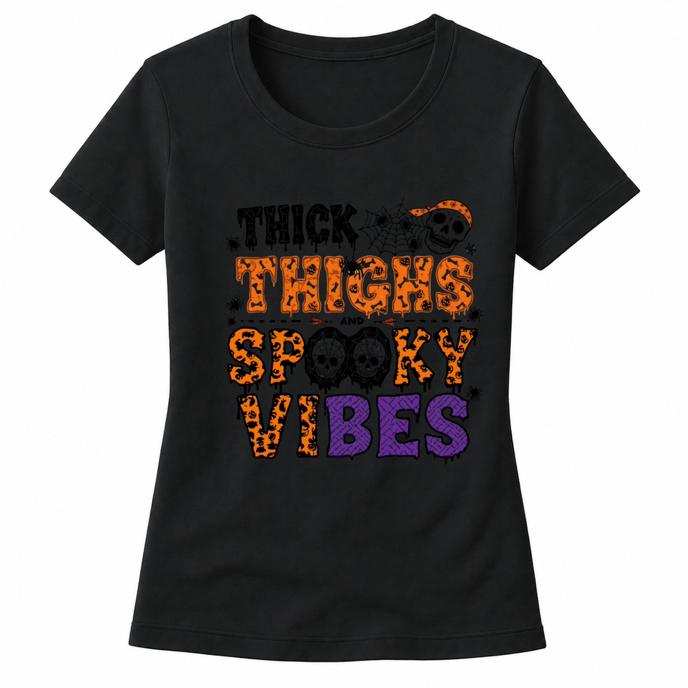 Product thick thichs and spooky vibes halloween Women's T-shirts