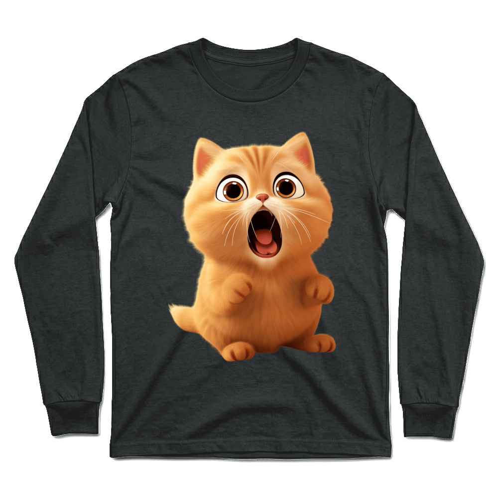 Product cat ginger cute kitten cartoon Unisex Longsleeve