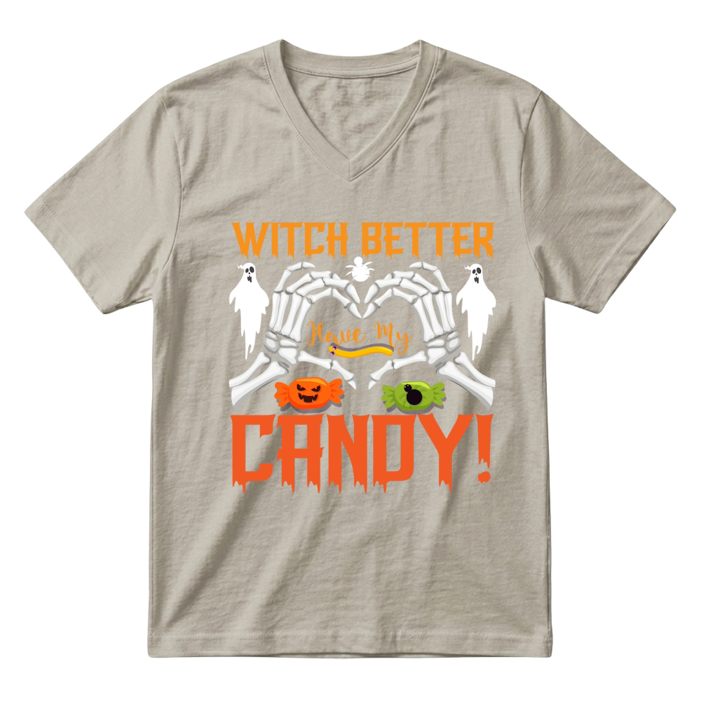 Product have my candy trending halloween V-Neck T-shirt