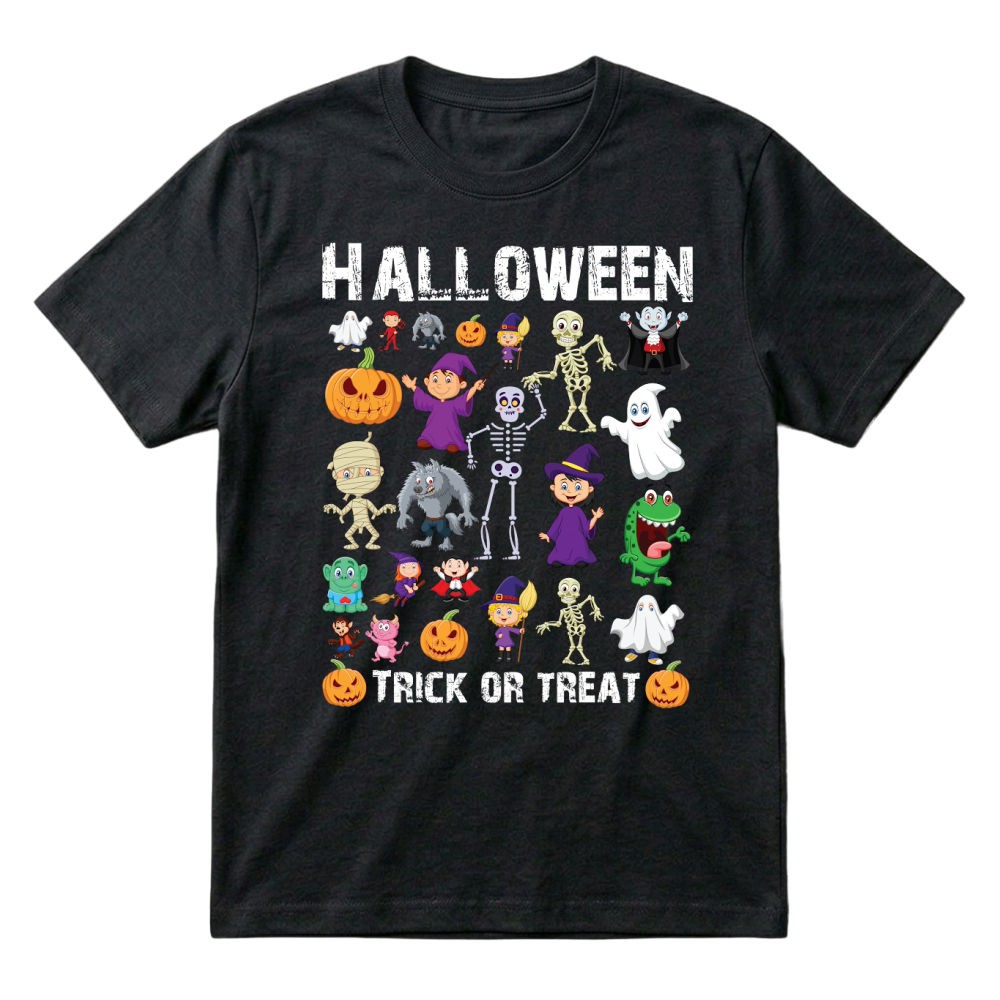 Product halloween trick or treat funny cartoon T-Shirt