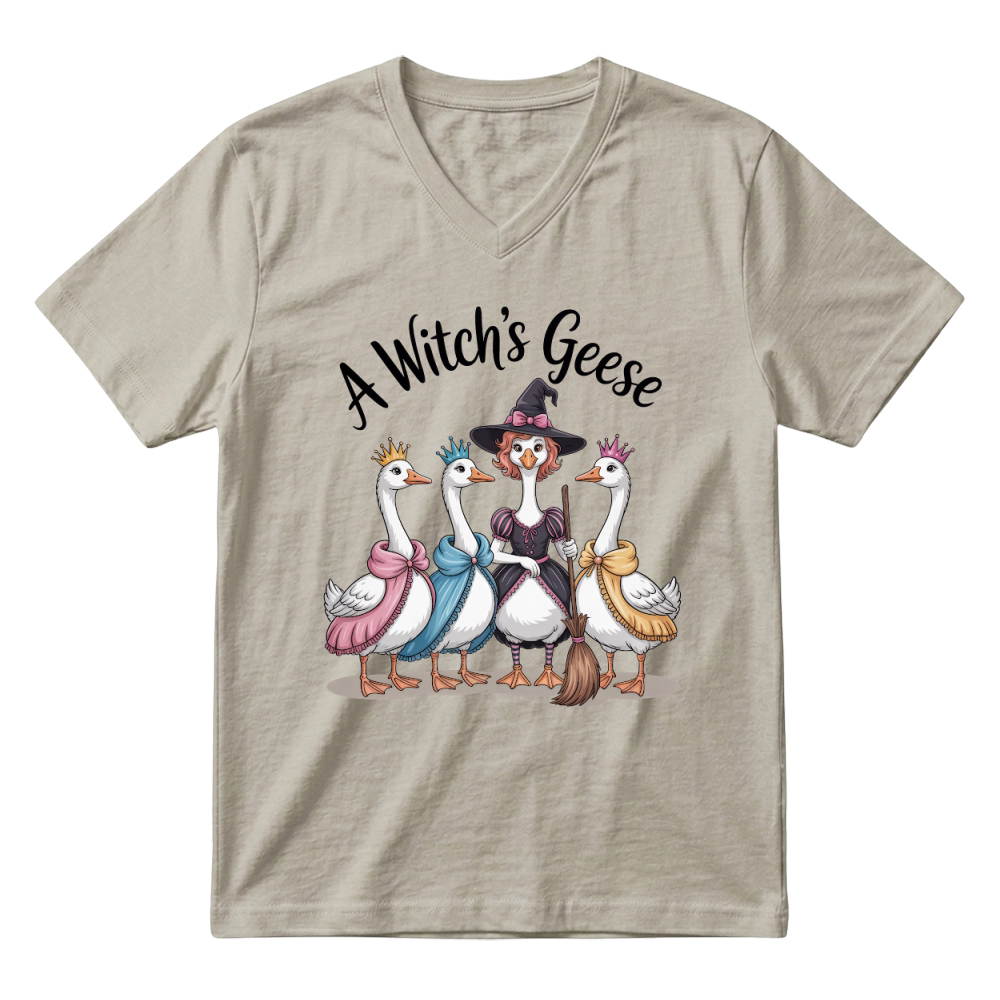Product a witch's geese halloween V-Neck T-shirt