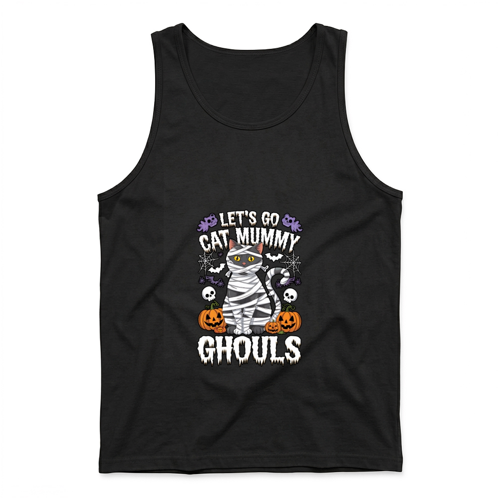 Product let's go cat mummy ghouls halloween Tank Top