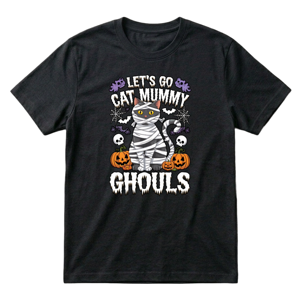 Product let's go cat mummy ghouls halloween T-Shirt