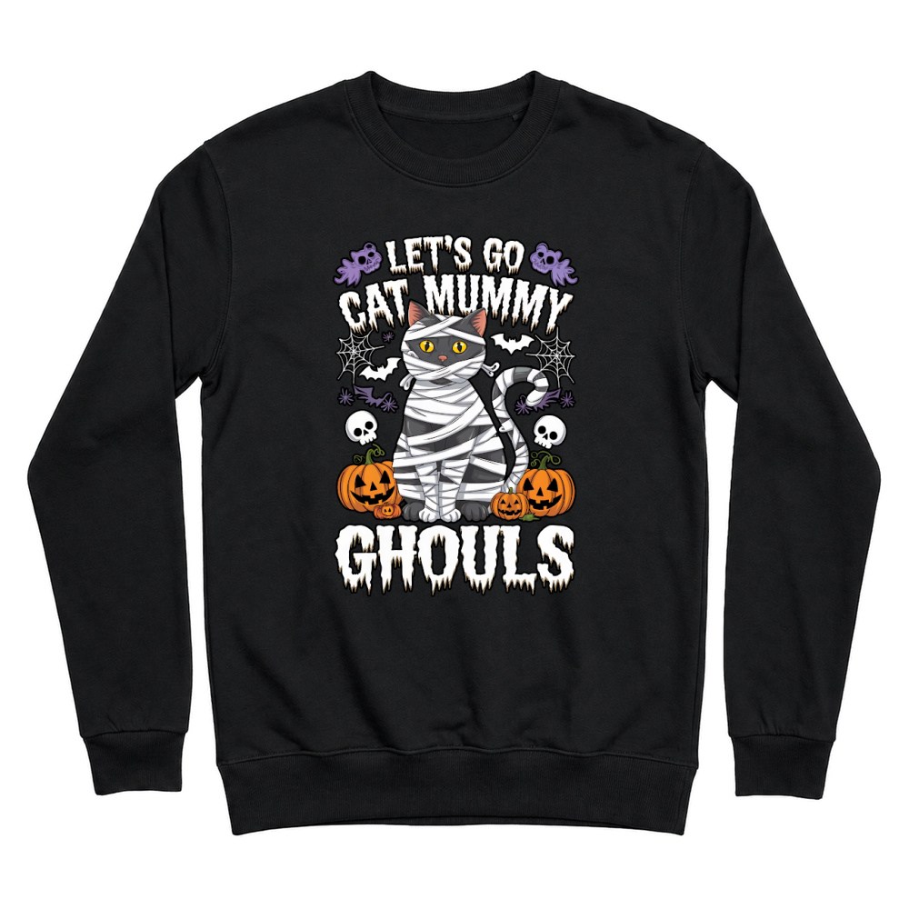Product let's go cat mummy ghouls halloween Unisex Sweatshirt