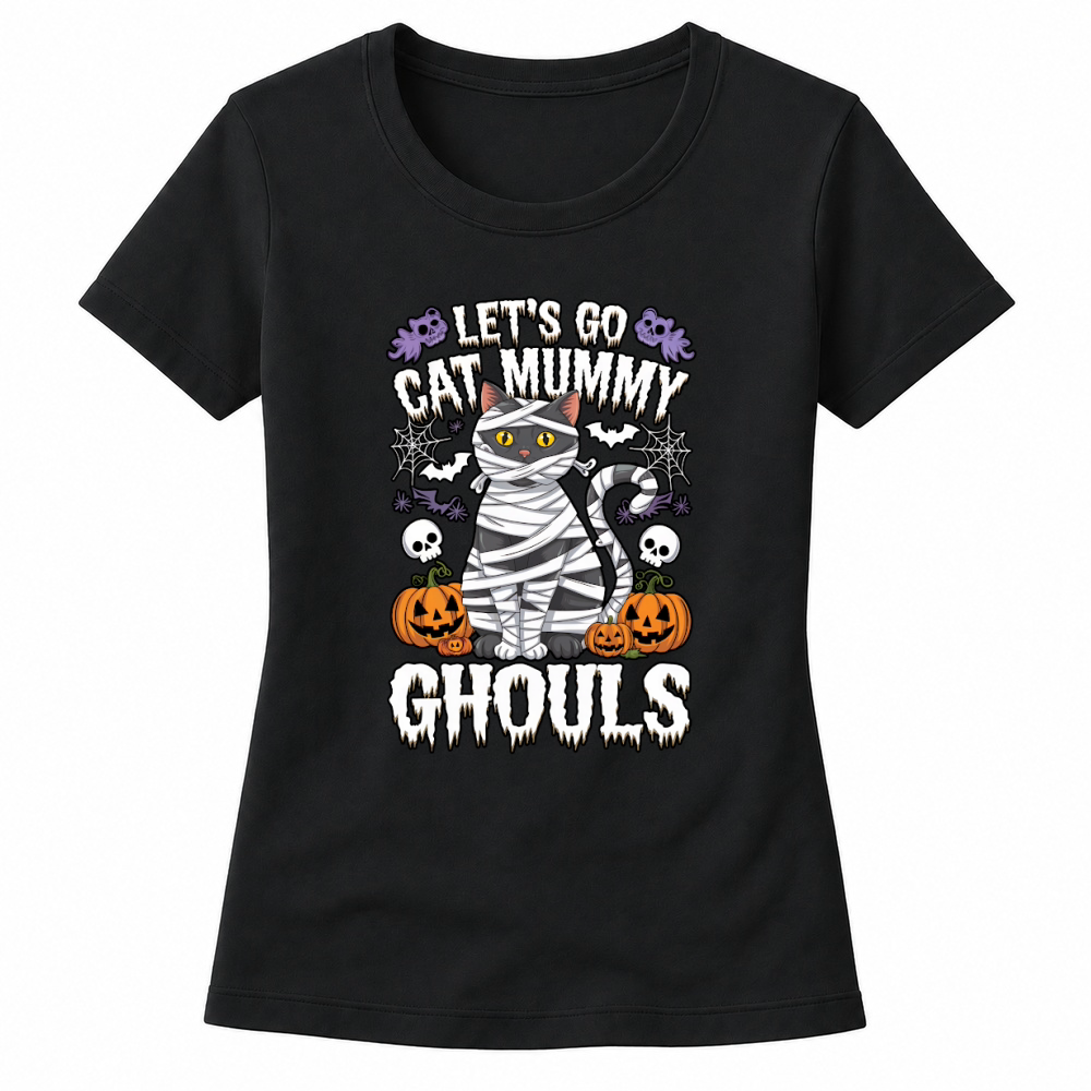Product let's go cat mummy ghouls halloween Women's T-shirts