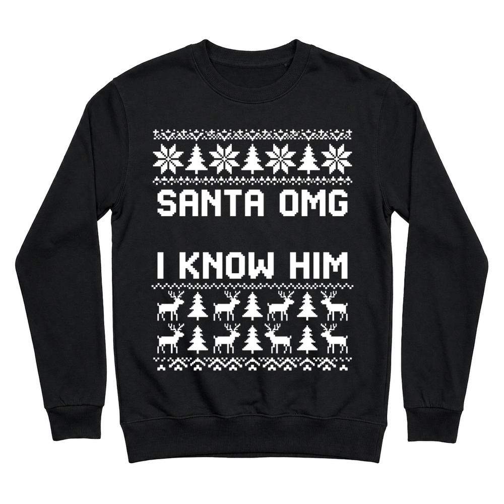 Product Christmas Santa Reindeer Tree Ugly Unisex Sweatshirt