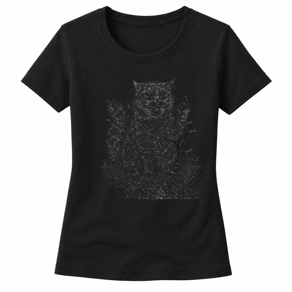 Product Cat Christmas Lights Middlefinger Humor Women's T-shirts