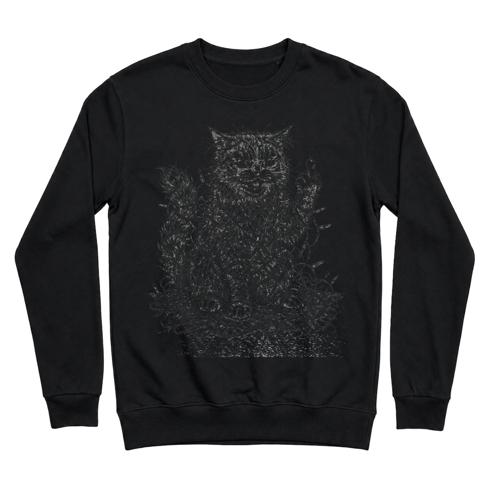 Product Cat Christmas Lights Middlefinger Humor Unisex Sweatshirt