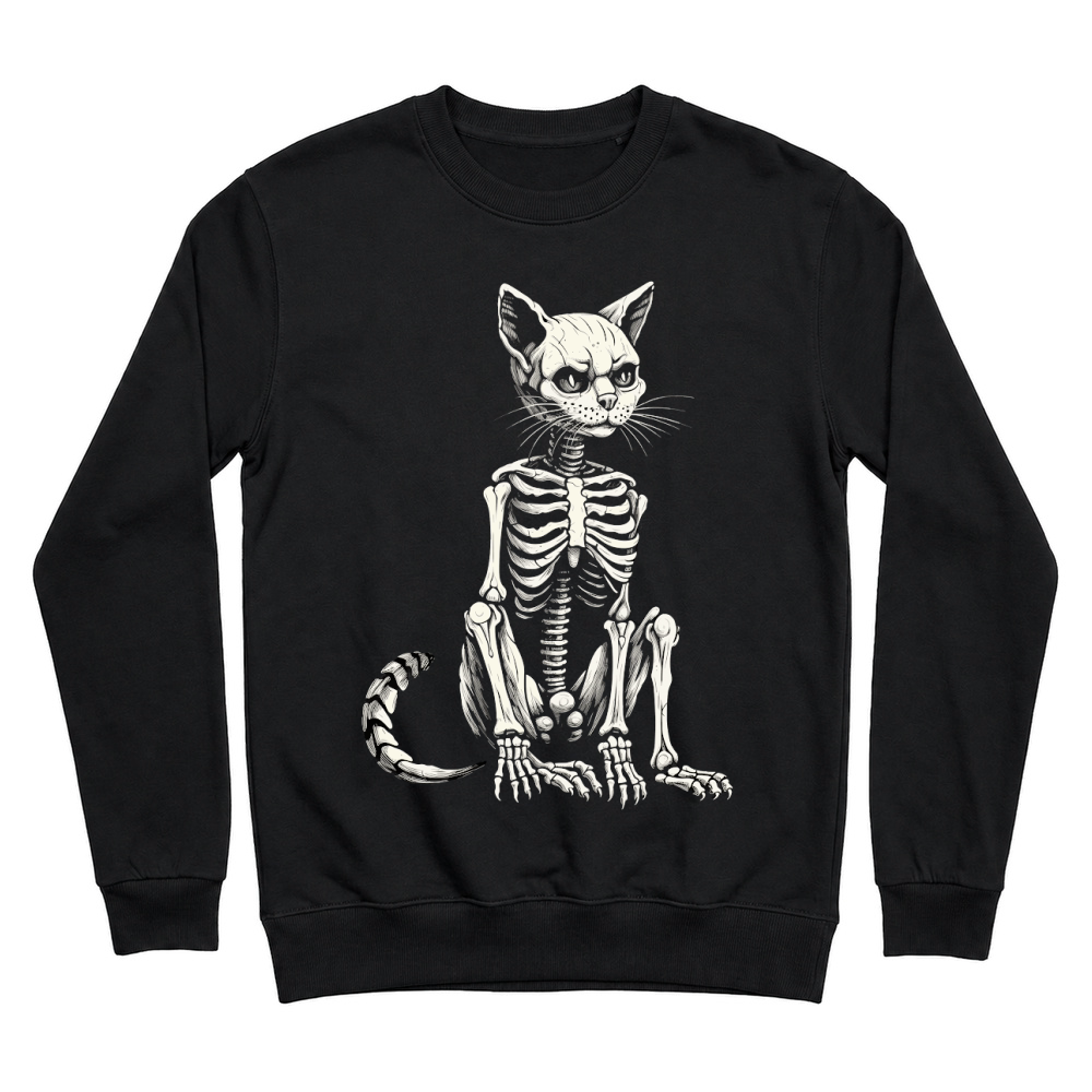 Product Skeleton Cat Halloween Spooky Feline Unisex Sweatshirt