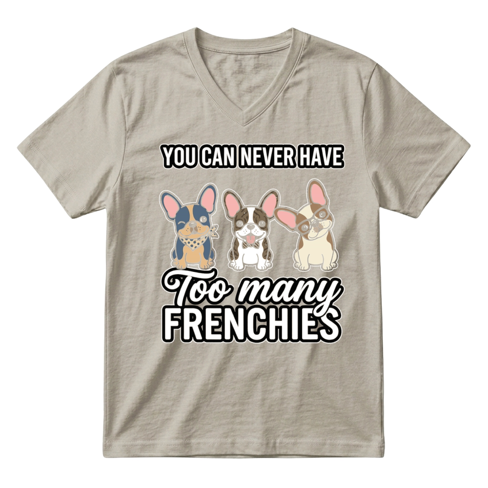 Product Frenchies Dog French Bulldog Cartoon V-Neck T-shirt
