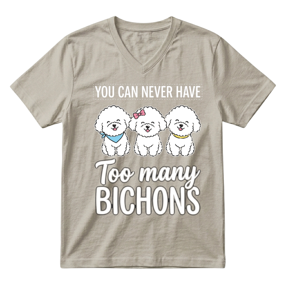 Product Bichons Dogs Cute Cartoon Pets V-Neck T-shirt