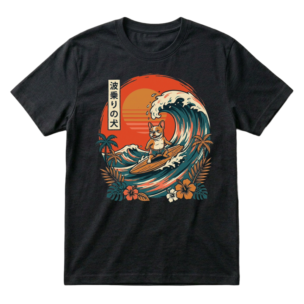 Product Wave Dog Surf Hibiscus Sunset T-Shirt