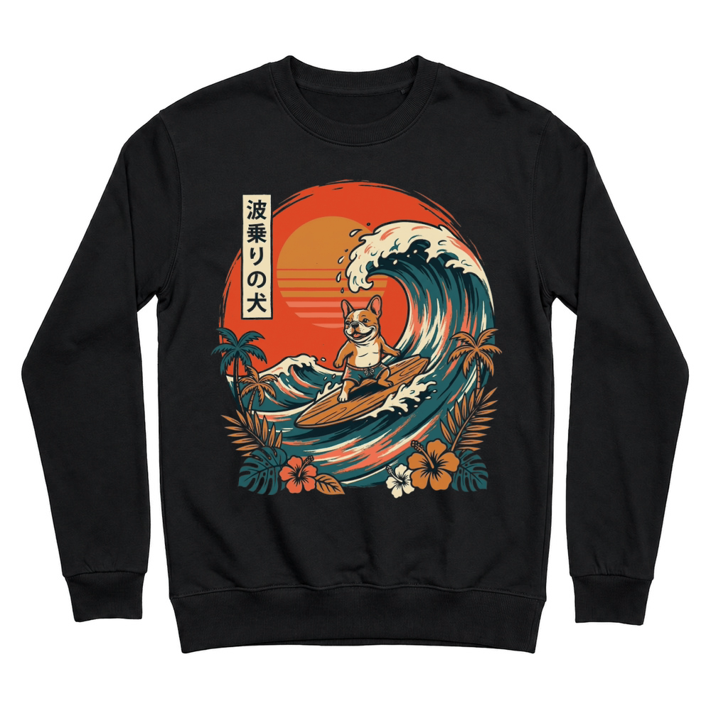 Product Wave Dog Surf Hibiscus Sunset Unisex Sweatshirt
