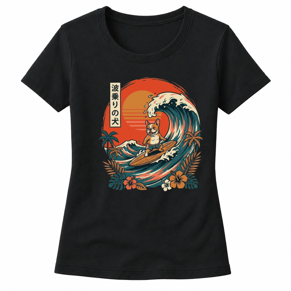Product Wave Dog Surf Hibiscus Sunset Women's T-shirts
