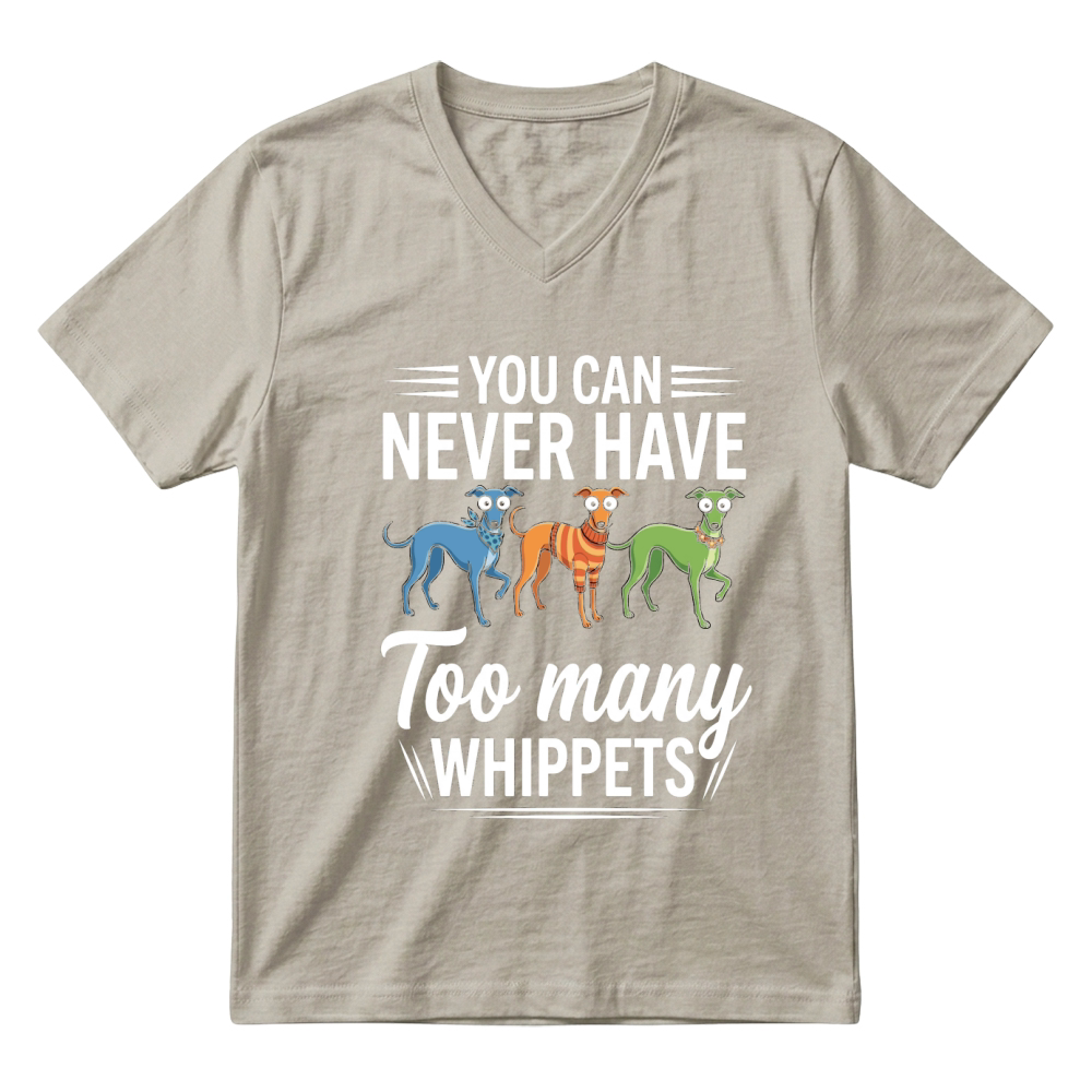 Product Whippets Dogs Canine Pets Cartoon V-Neck T-shirt