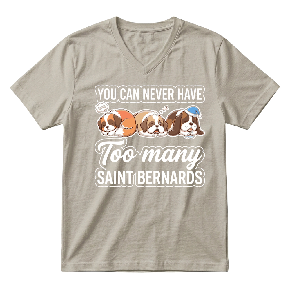 Product Saint Bernards Dogs Cute Sleeping V-Neck T-shirt