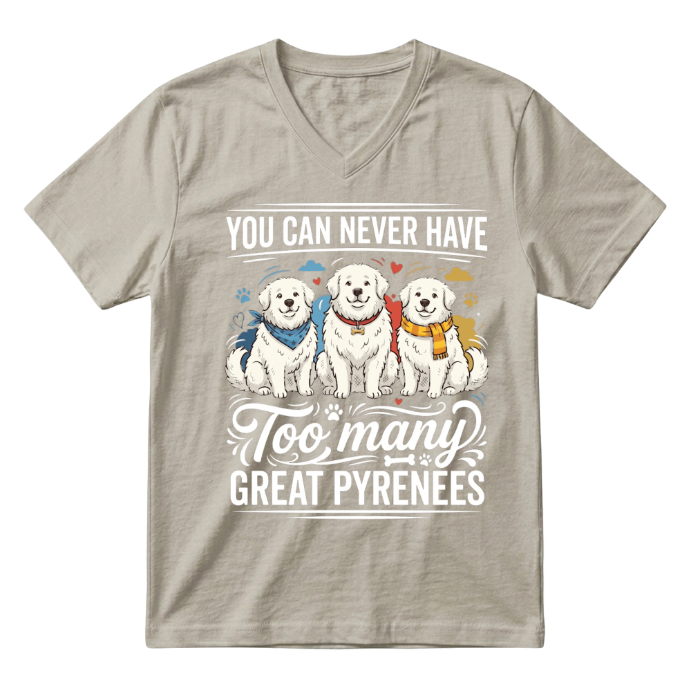 Product Great Pyrenees Dogs Pets Fluffy V-Neck T-shirt
