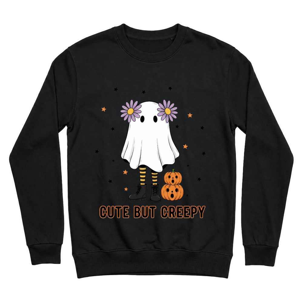 Product Spooky Halloween Retro Cute but Creepy Ghost Unisex Sweatshirt