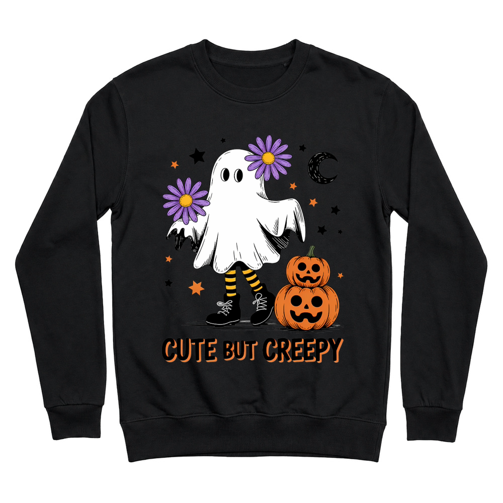 Product Spooky Halloween Retro Cute but Creepy Ghost Unisex Sweatshirt