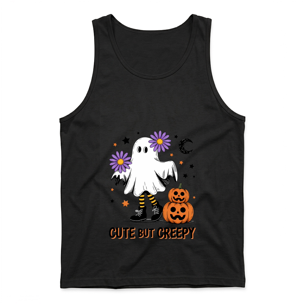 Product Spooky Halloween Retro Cute but Creepy Ghost Tank Top