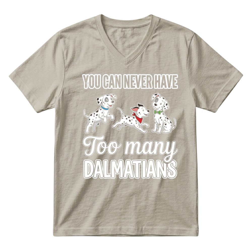 Product Puppies Dalmatians Dogs Canines Cartoon V-Neck T-shirt