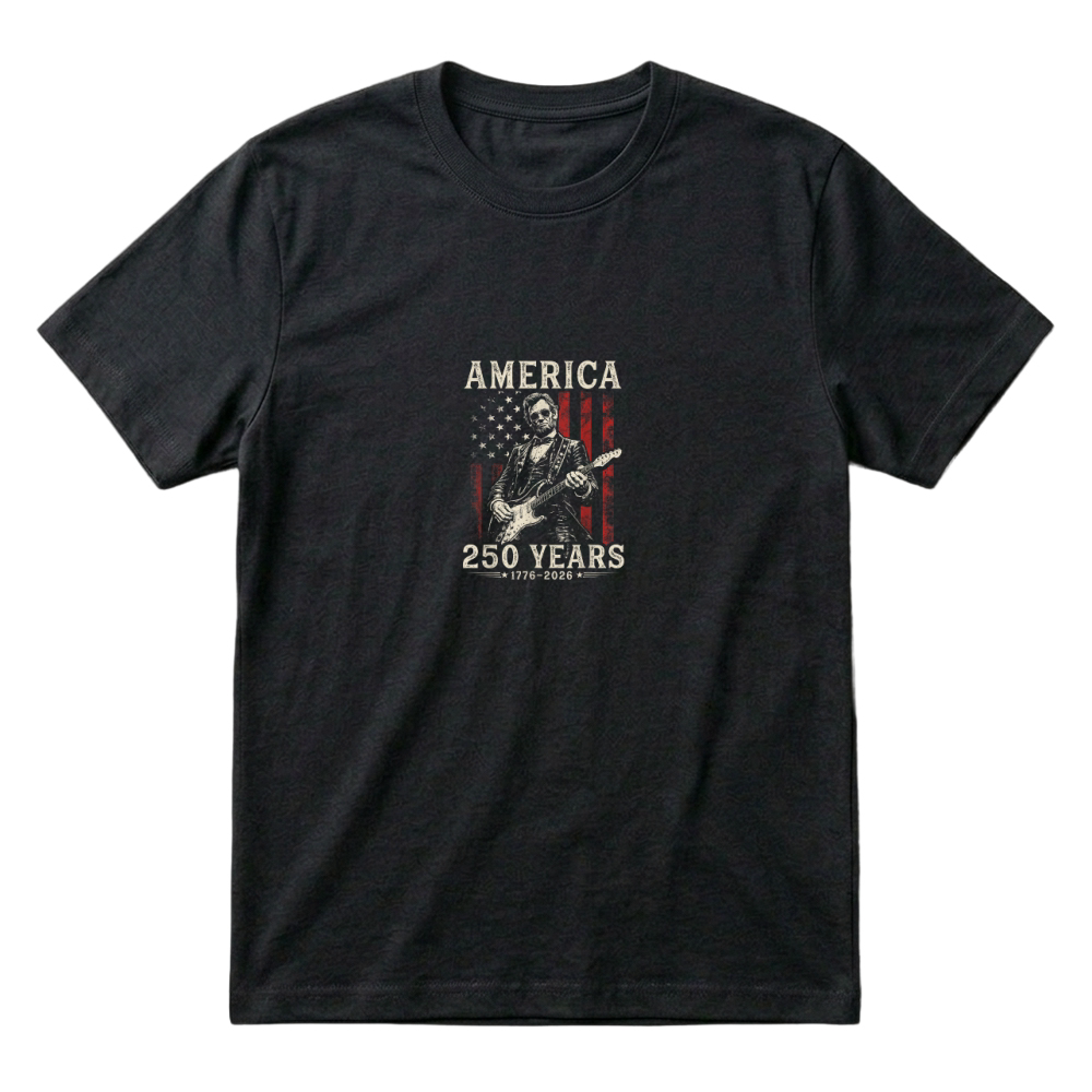 Product Vintage Abraham Lincoln Abe Lincoln Playing Guitar 250 Years T Shirt T-Shirt