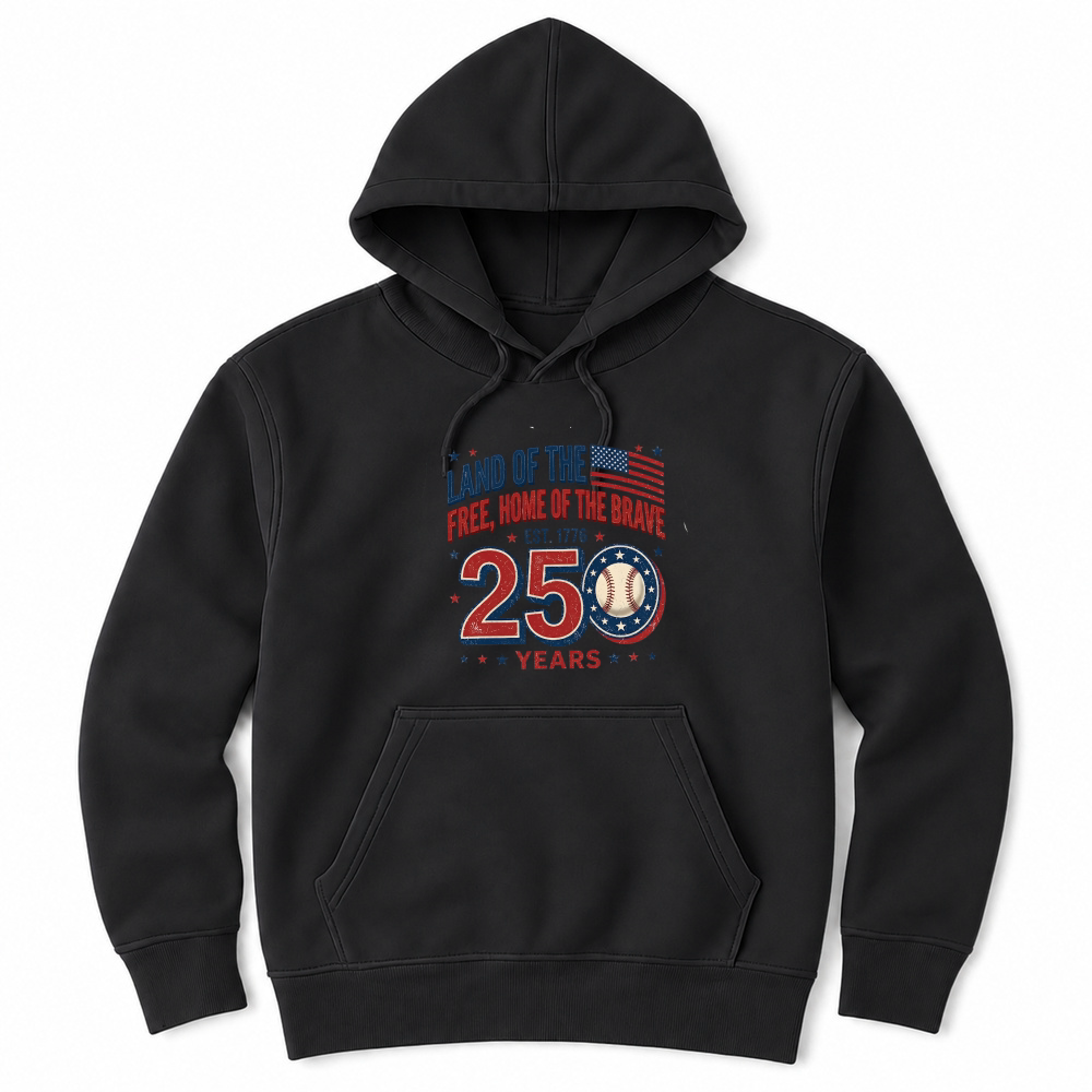 Product 250 Years Patriotic Baseball Est 1776 Unisex Hoodie