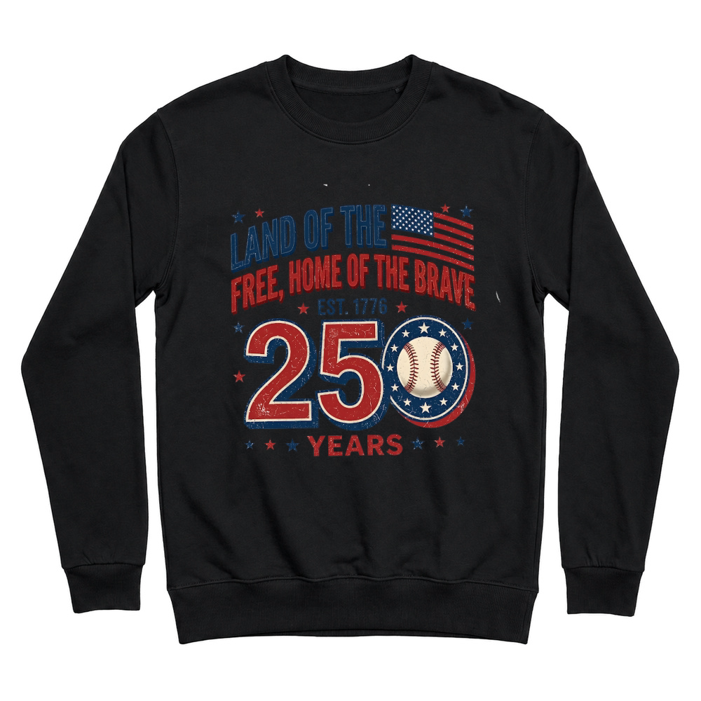 Product 250 Years Patriotic Baseball Est 1776 Unisex Sweatshirt