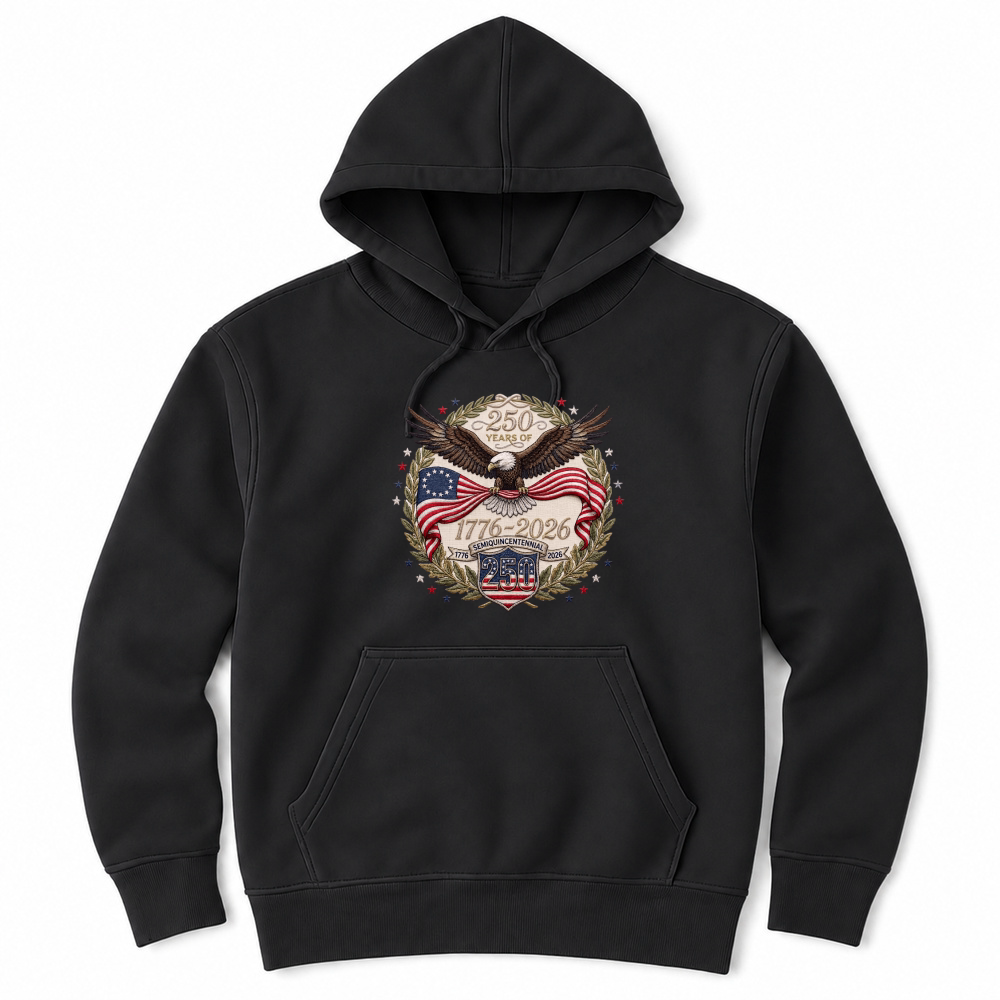Product 250 Years Freedom Embroidery Eagle Unisex Hoodie