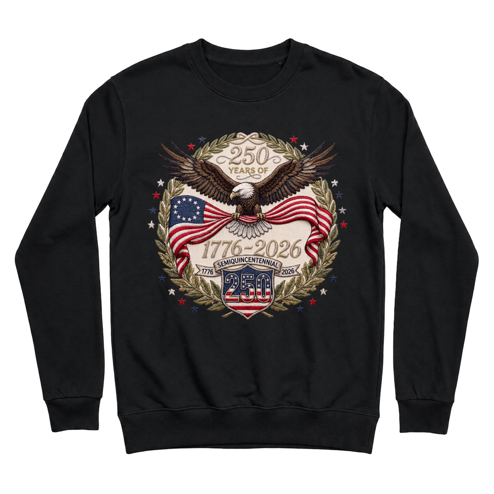 Product 250 Years Freedom Embroidery Eagle Unisex Sweatshirt