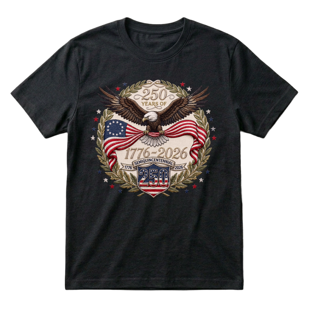 Product 250 Years Freedom Embroidery Eagle T-Shirt