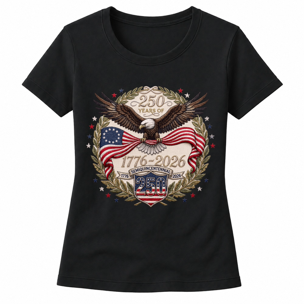 Product 250 Years Freedom Embroidery Eagle Women's T-shirts