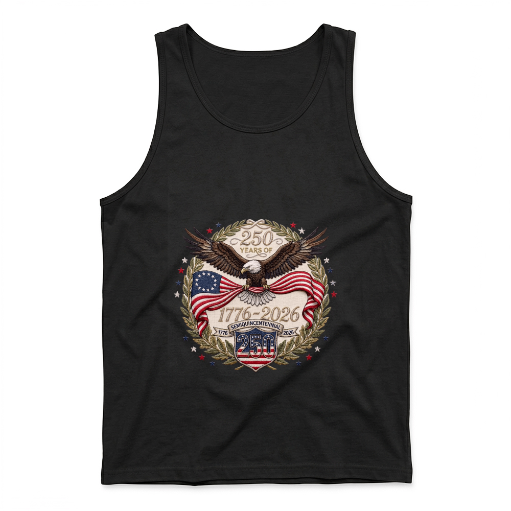Product 250 Years Freedom Embroidery Eagle Tank Top