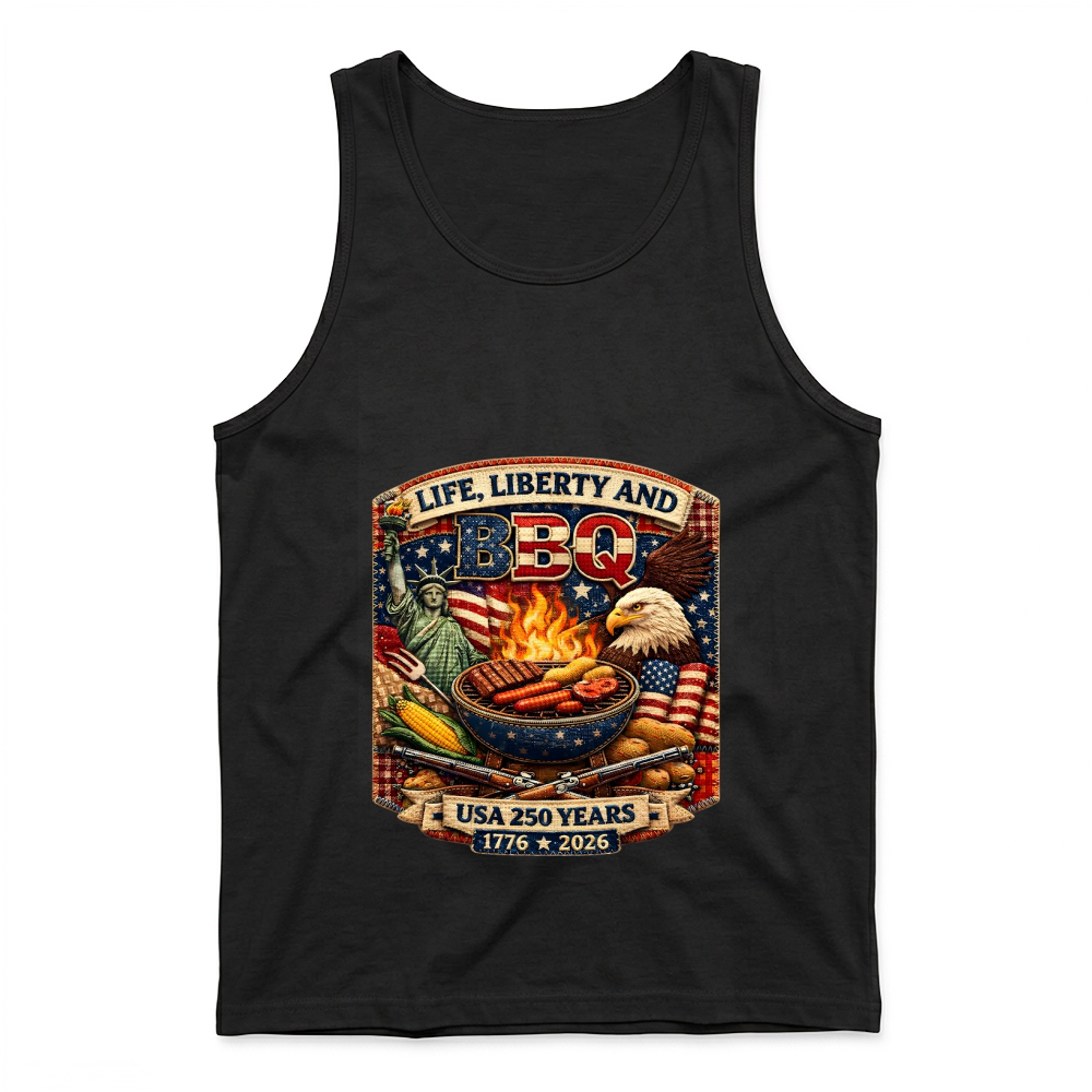 Product Patriotic 250 Years BBQ Liberty USA 1776 2026 Tank Top