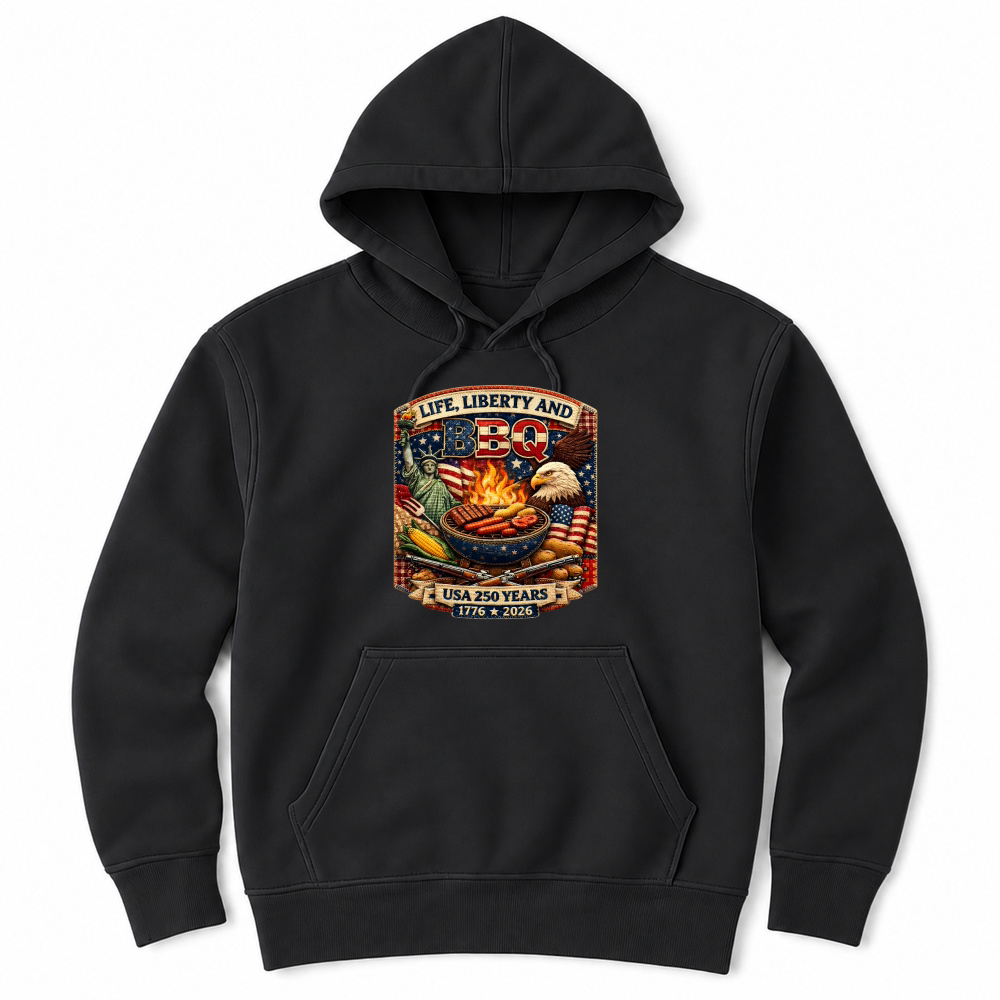 Product Patriotic 250 Years BBQ Liberty USA 1776 2026 Unisex Hoodie