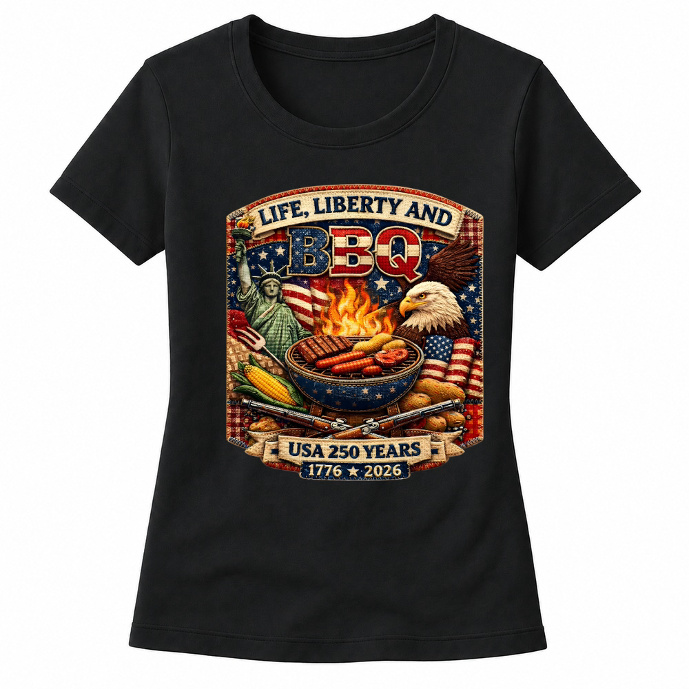 Product Patriotic 250 Years BBQ Liberty USA 1776 2026 Women's T-shirts