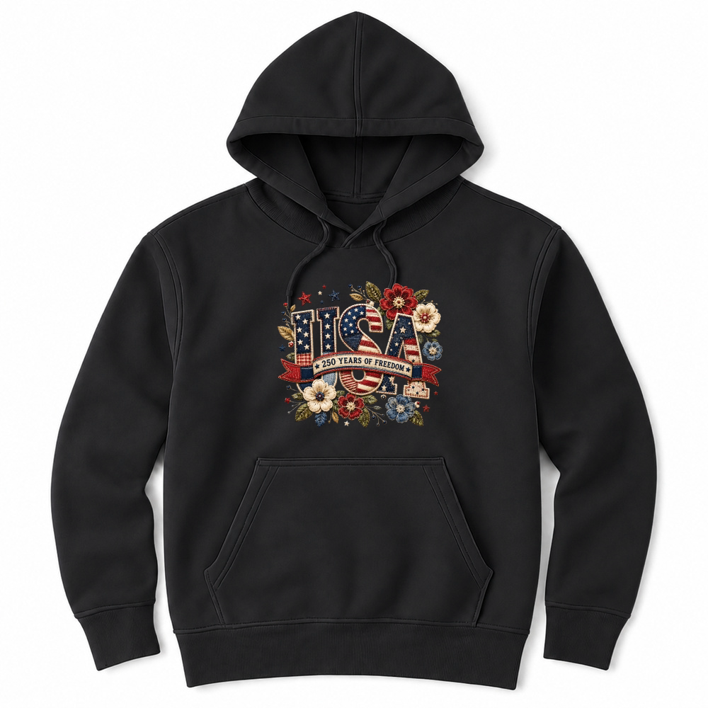 Product Patchwork USA 250 Years Floral Unisex Hoodie