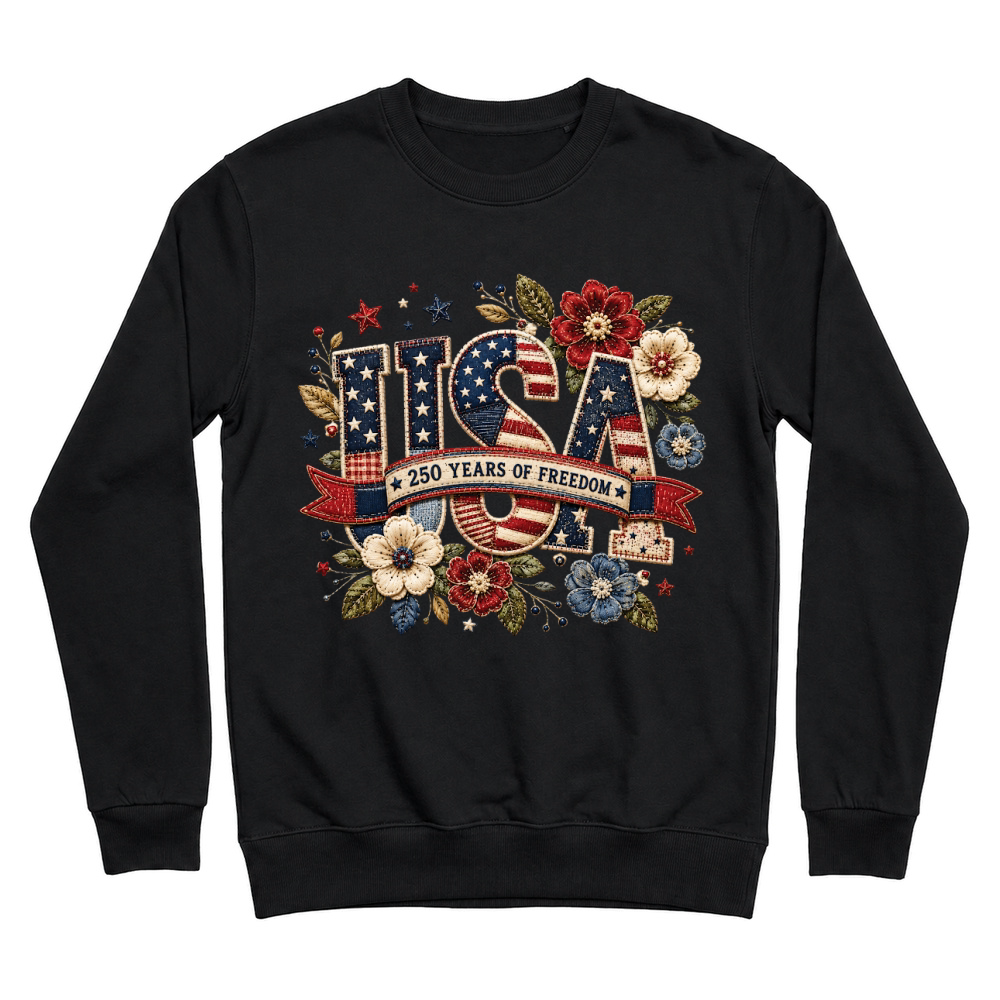 Product Patchwork USA 250 Years Floral Unisex Sweatshirt