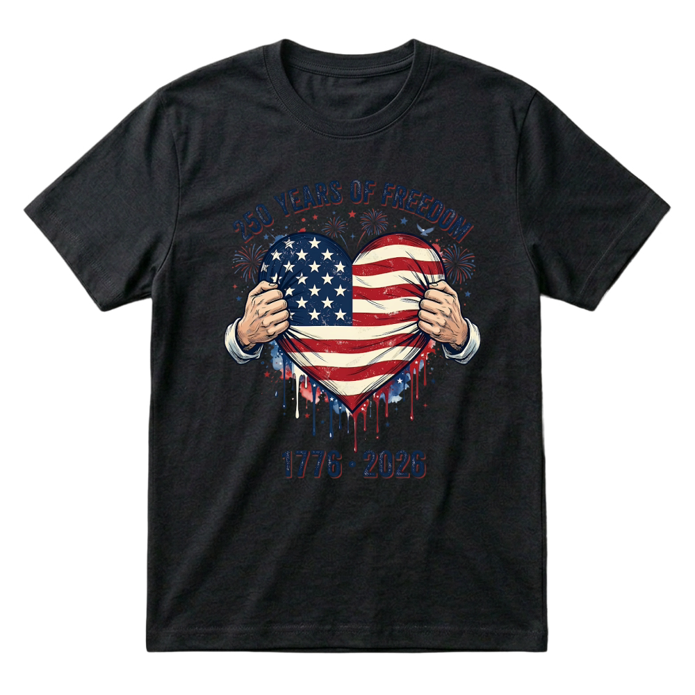 Product 250 Years of Freedom Patriotic 1776 2026 T-Shirt