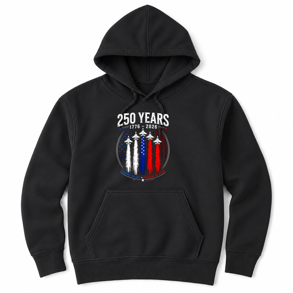 Product 250 Years 1776 2026 Jet Air 4th of July Patriotic Unisex Hoodie