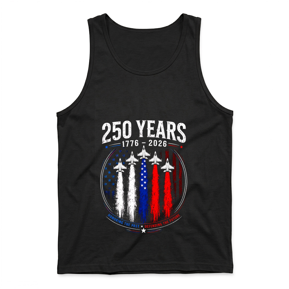 Product 250 Years 1776 2026 Jet Air 4th of July Patriotic Tank Top