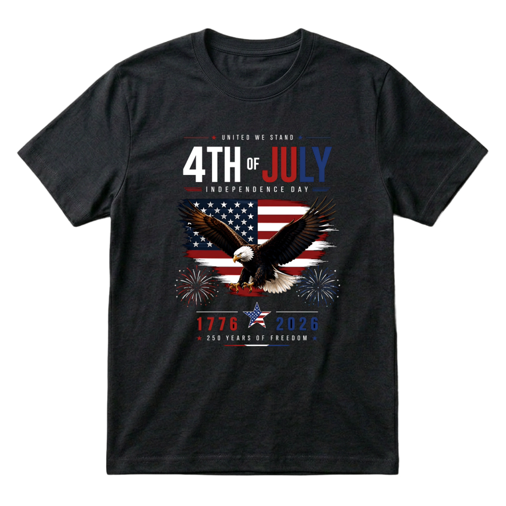 Product United We Stand 4th Of July Independence Day 1776 2026 250 Years Freedom T-Shirt
