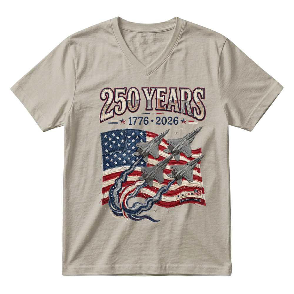 Product 250 Years USA Jets Trendy V-Neck T-shirt